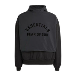 FEAR OF GOD ESSENTIALS Black Layered Hoodie 'Jet Black' (SS24)