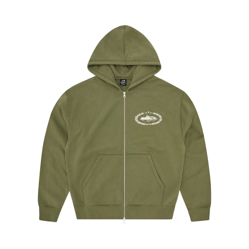 Corteiz Superior Royale Zip Hoodie 'Olive' (SS24)