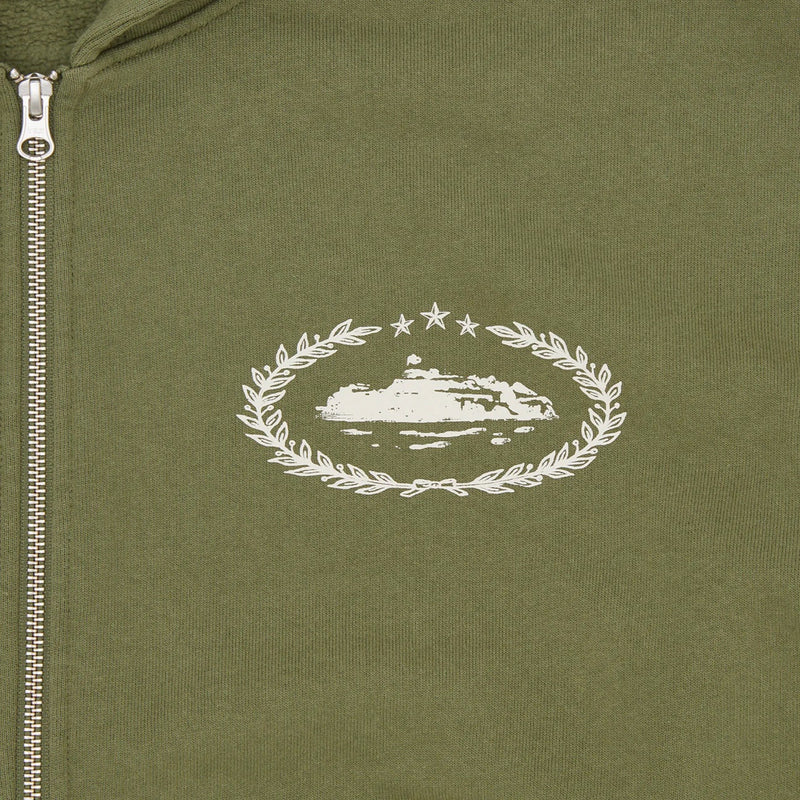 Corteiz Superior Royale Zip Hoodie 'Olive' (SS24)