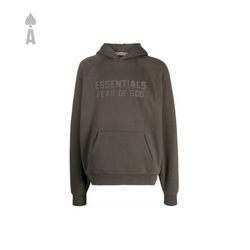 FEAR OF GOD ESSENTIALS Raglan Hoodie 'Gray Off Black' (SS23)