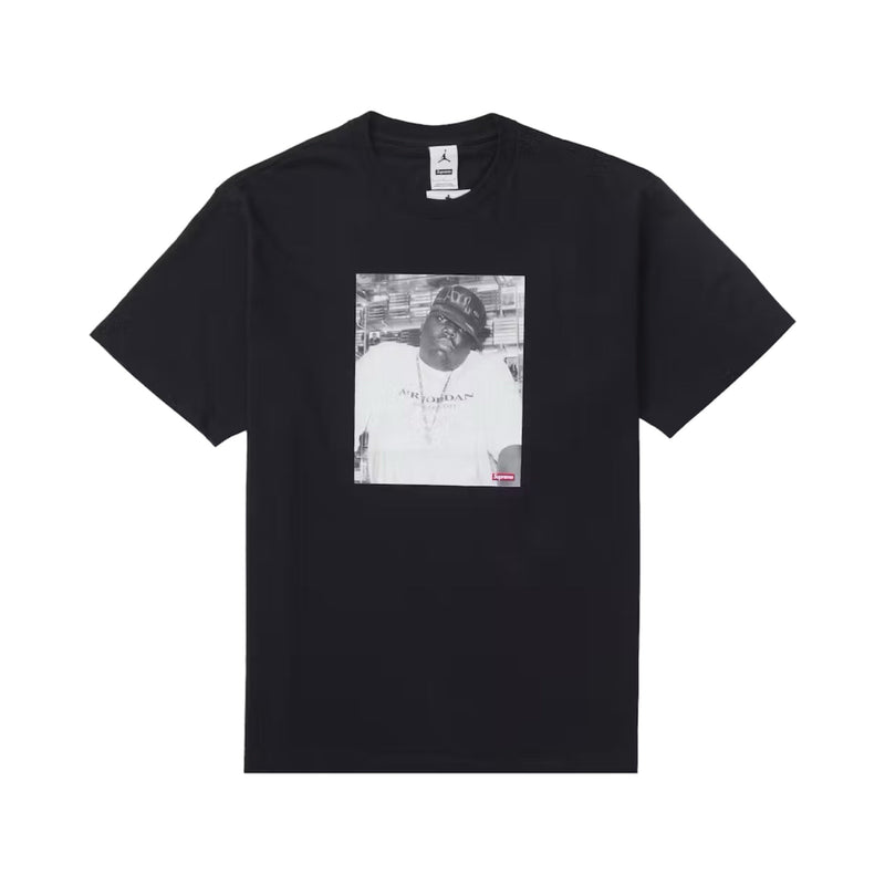 Supreme x Air Jordan Tee Black Biggie 24 Glace Space